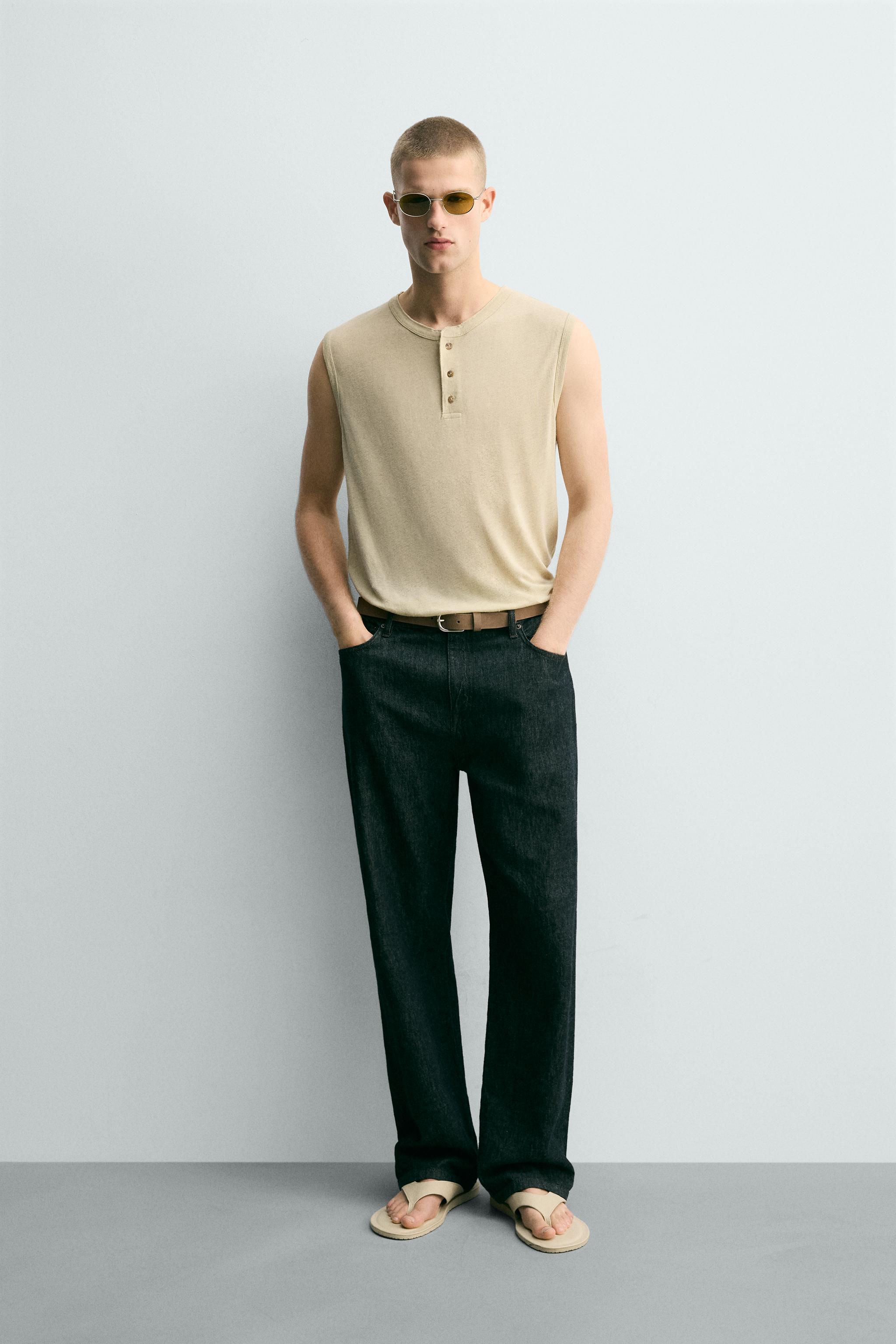RELAXED FIT VISCOSE - LINEN TANK TOP